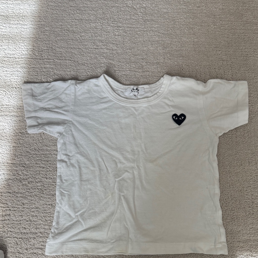 Comme des Garcons PLAY White Tee with Black Emblem